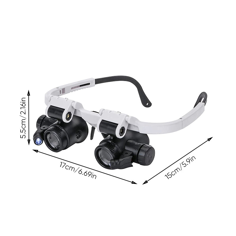 Junips | Magnifying Glasses with Dual LED Illumination | 8x, 15x, & 23x Combined Magnification | High-Definition Acrylic Optics | 180° Rotatable Lens System | Adjustable 5mm Lateral Alignment & Retractable Arms