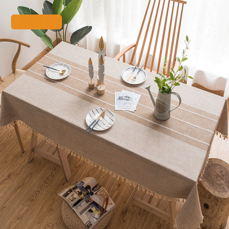 Junips | Waterproof Oil-resistant Rectangular Tablecloth Cotton Linen Wrinkle-resistant Tablecloth for Kitchen Dining Room Buffet Party