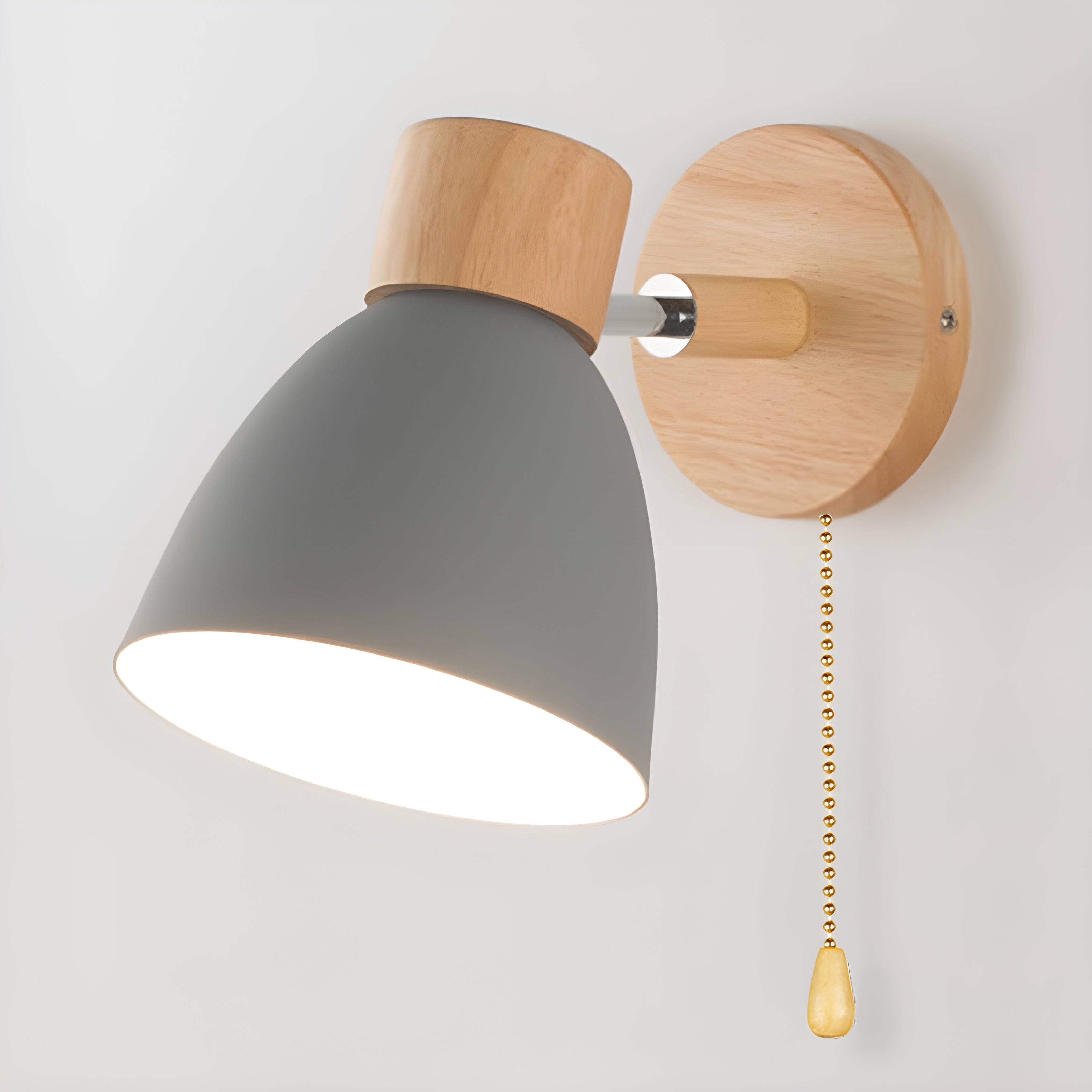 Junips | Wood Nordic Wall Lamp with Switch for the Bedroom