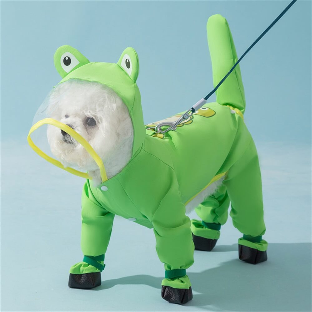 Junips | Dog Animal Shaped Overall Raincoat Waterproof Cover Including Tail