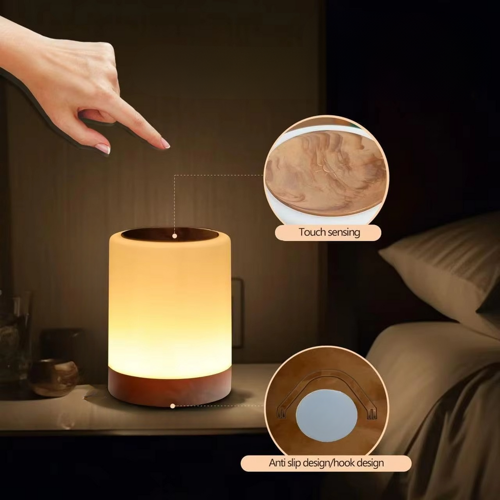 Junips | Color Changing Touch Table Lamp With Remote Control For Bedroom Or Living Room