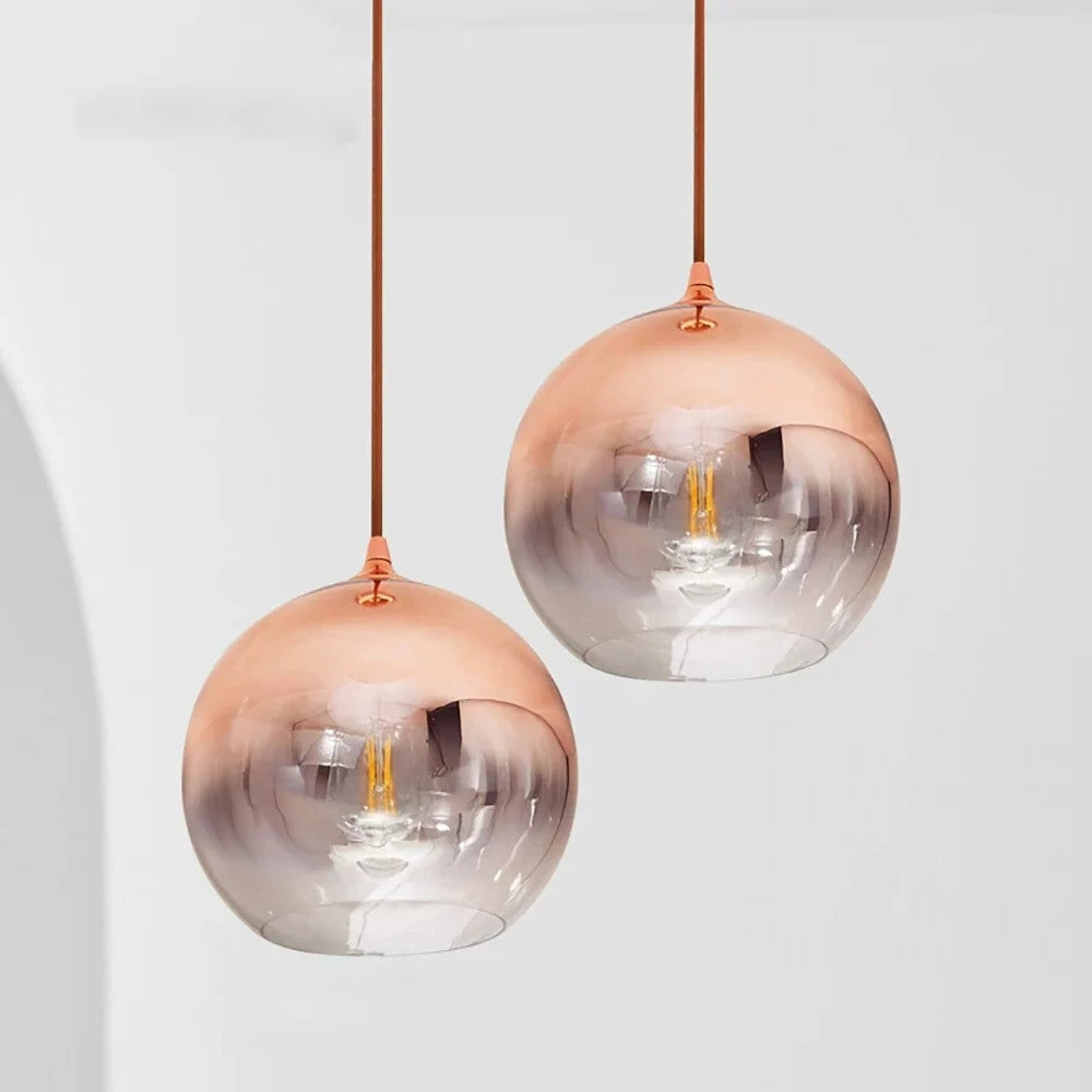 Junips | Glass Copper Finish Ceiling Light