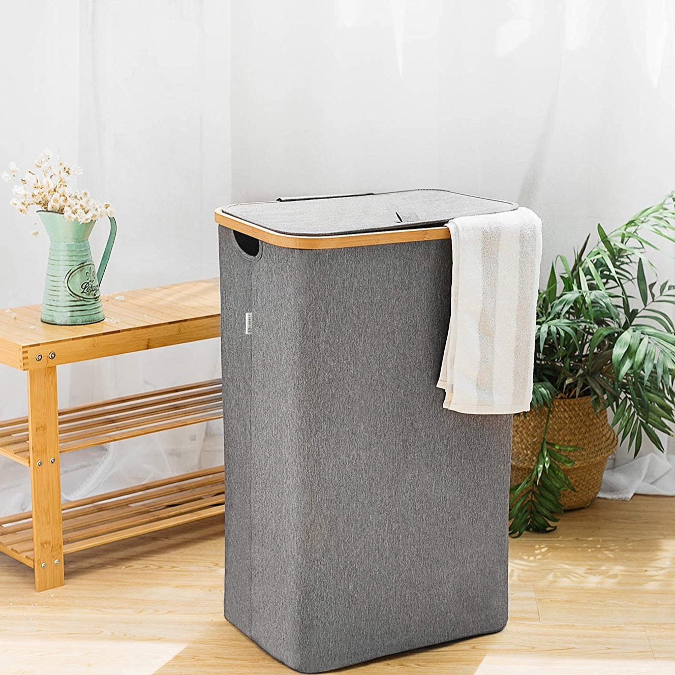 Junips | High Bamboo Laundry Basket
