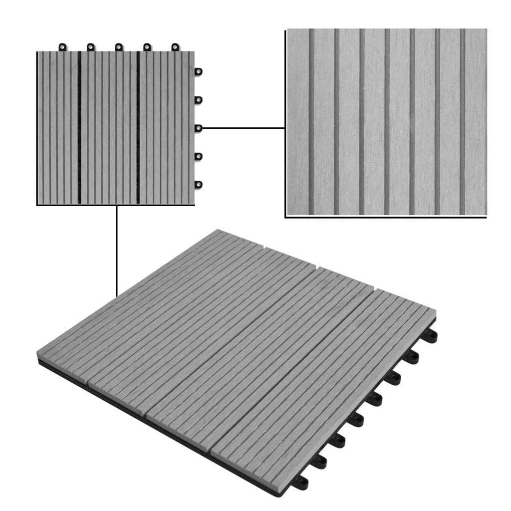 Junips | WPC tiles 30x30cm 11pcs 1m2 Gray