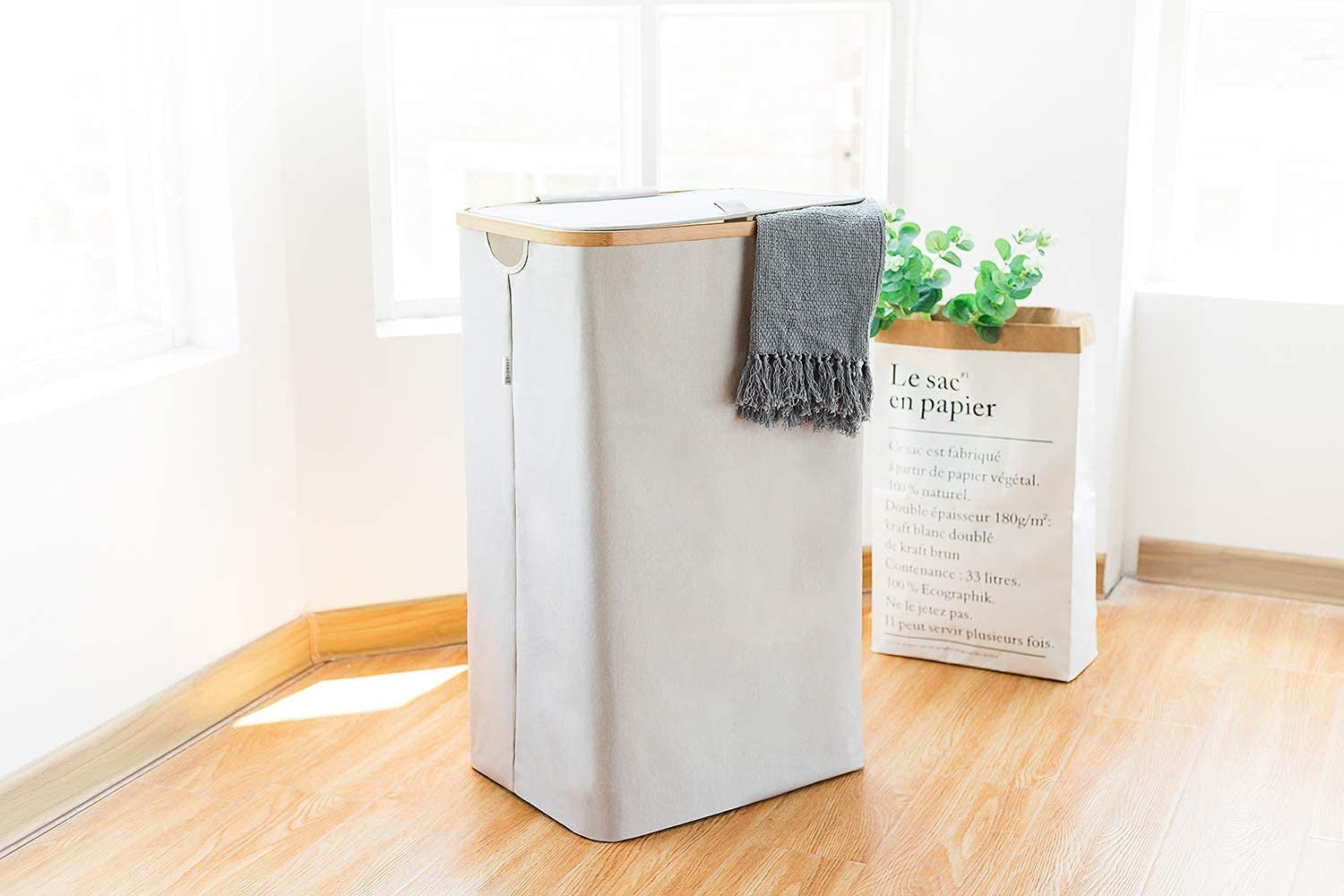 Junips | High Bamboo Laundry Basket