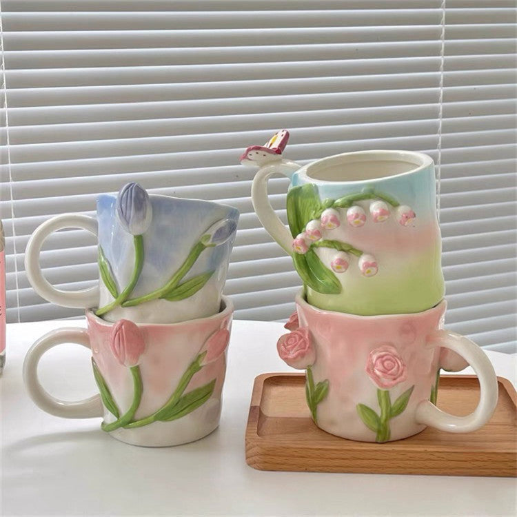 Junips | 3D Floral Hand-painted Mug