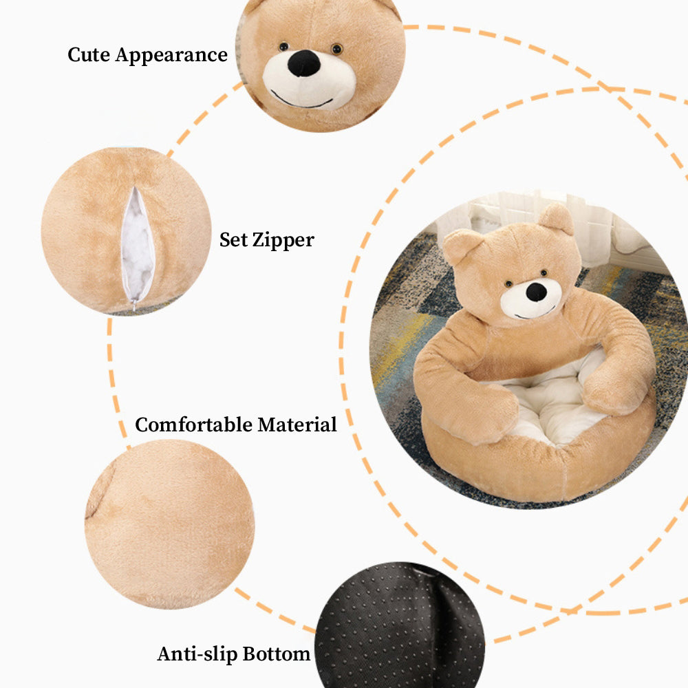 Junips | Cute detachable cuddly bear cat bed