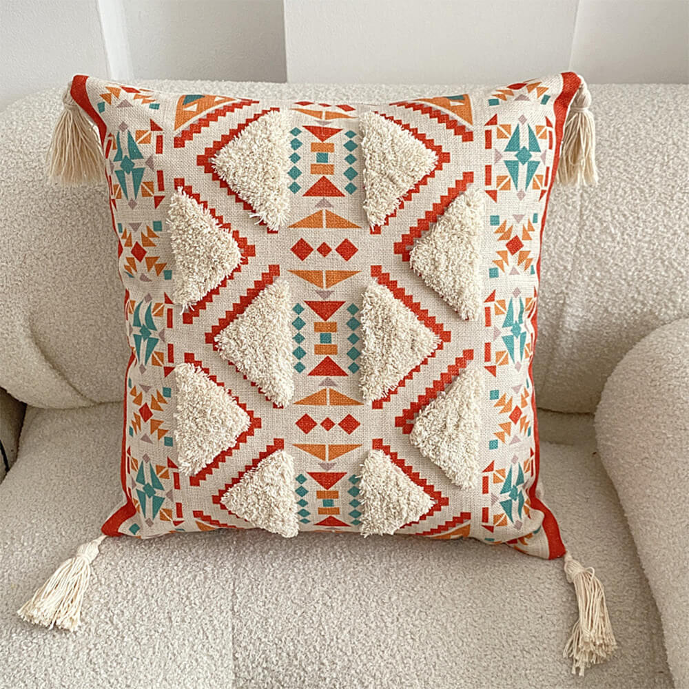 Junips | Moroccan inspired decorative throw pillow with tassel