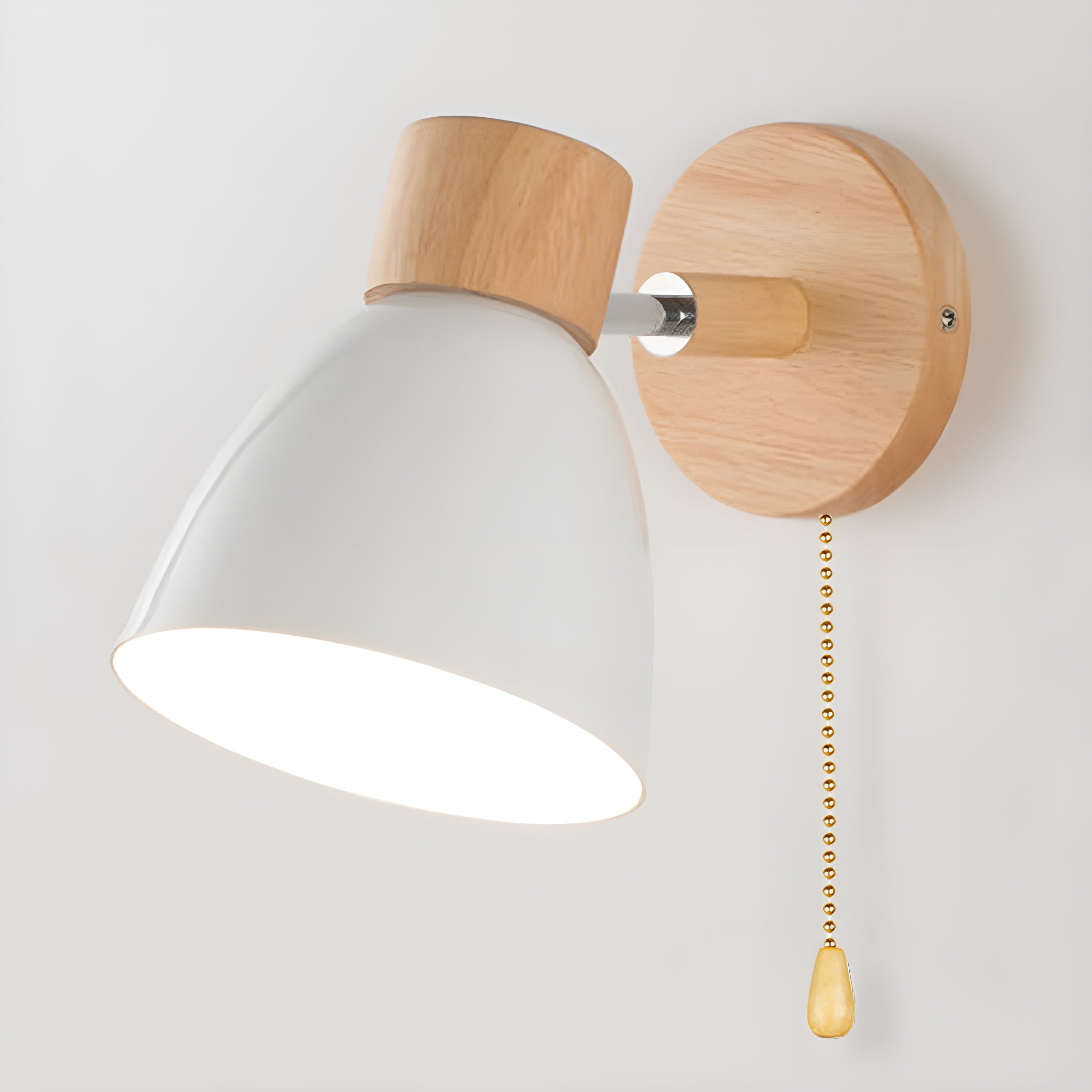 Junips | Wood Nordic Wall Lamp with Switch for the Bedroom