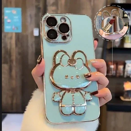 Junips | 3D Bunny  Korean Style Mirror iPhone Case
