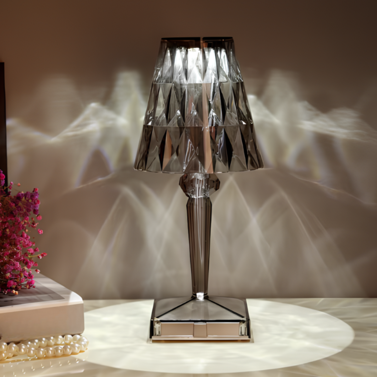 Junips | Table Lamp Crystal Acrylic Touch Rechargeable