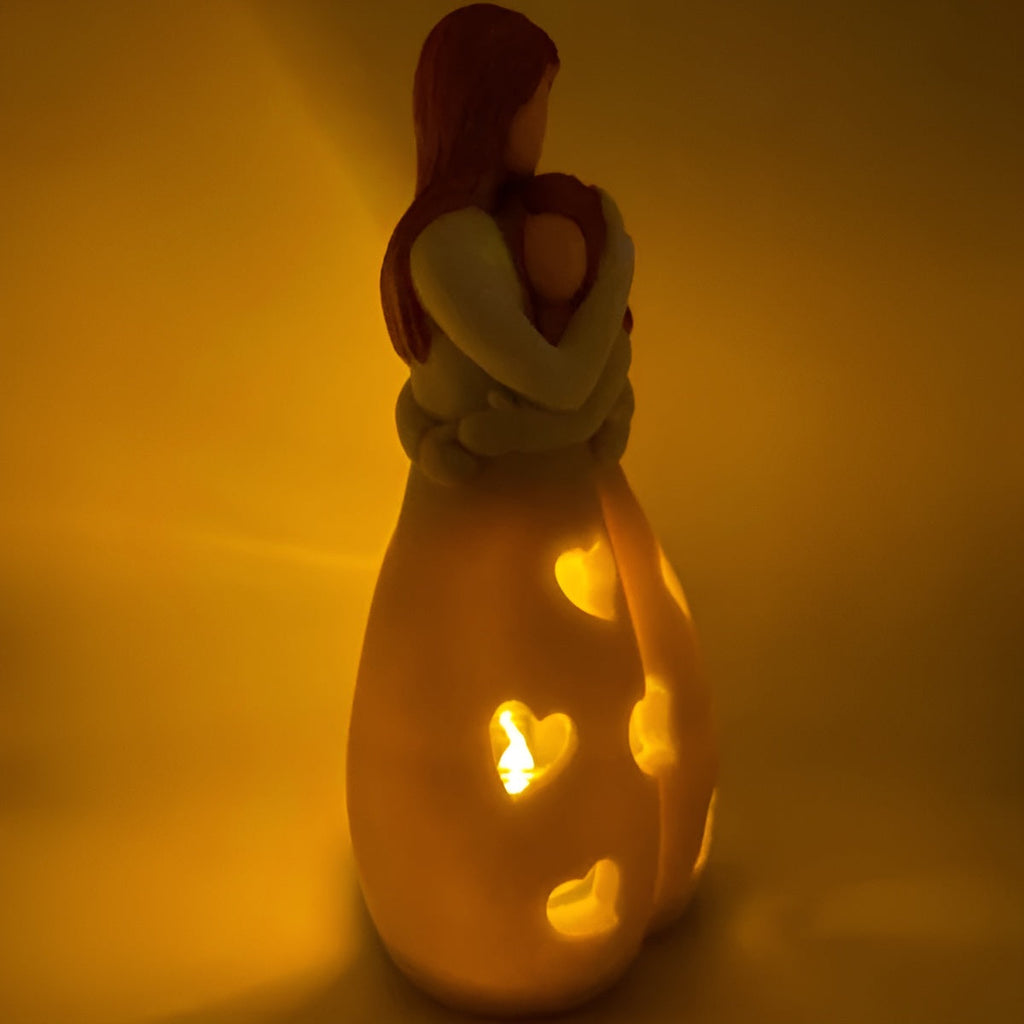 Junips | Embracing Mother Daughter Figure Flickering Candle Holder - LoveGlow