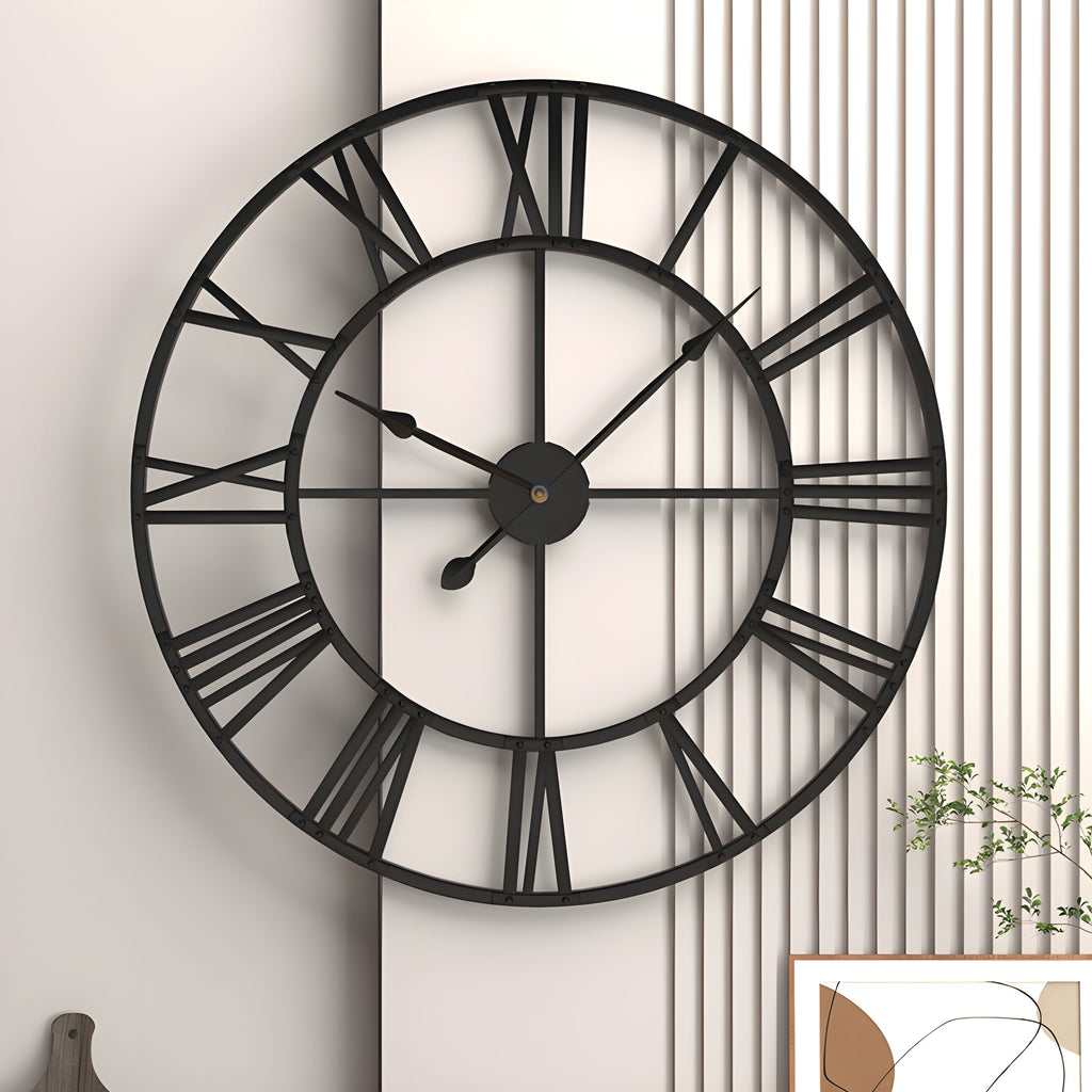 Junips | Roman Numerals Iron Art Wall Clock