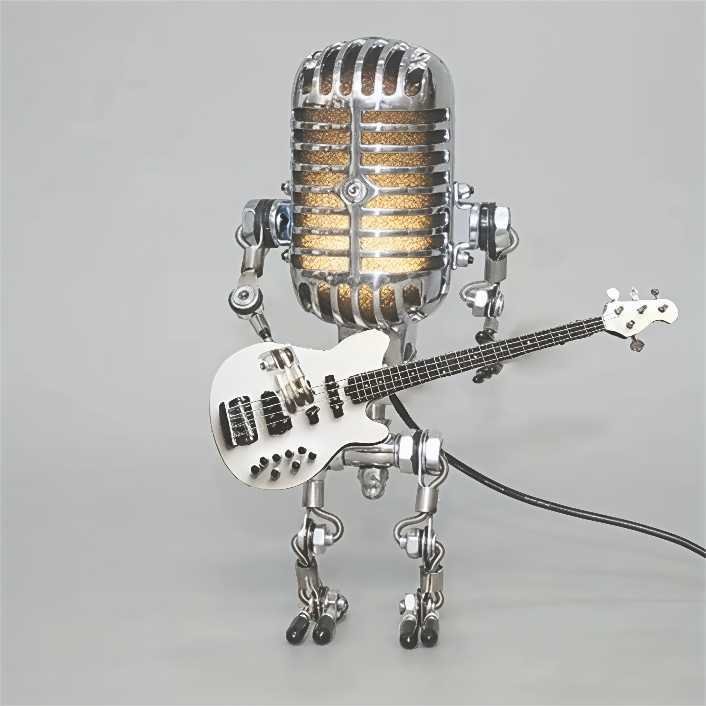 Junips | Table Lamp Robot Sculpture Metal Guitar Light