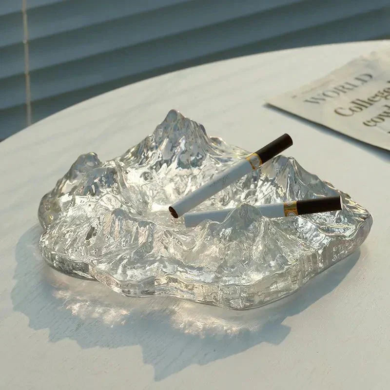 Junips | Ashtray decoration made of mountain glass in ice style
