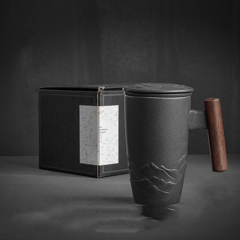 Junips | Large Cup, Ceramic Tea Cup with Lid. Large Tea Cup with Lid