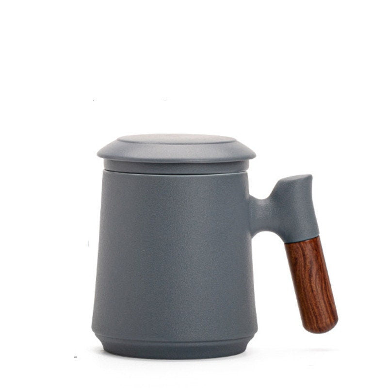 Junips | Japanese Ceramic Tea Mug Set with Tea Strainer and Lid, Handmade