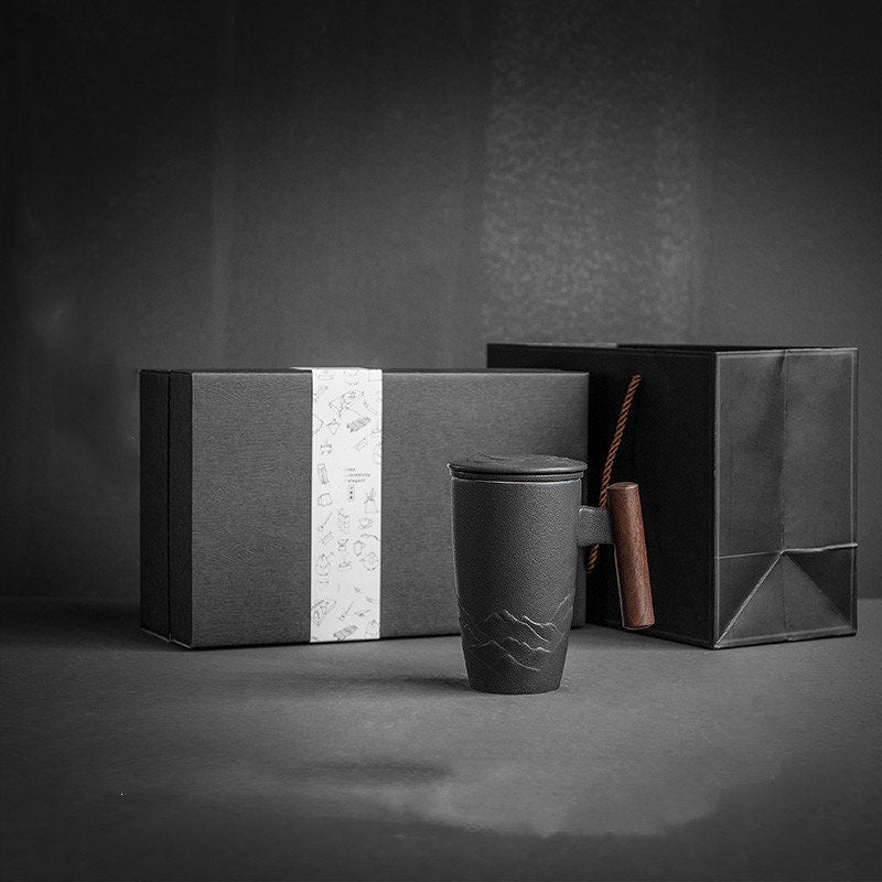 Junips | Large Cup, Ceramic Tea Cup with Lid. Large Tea Cup with Lid