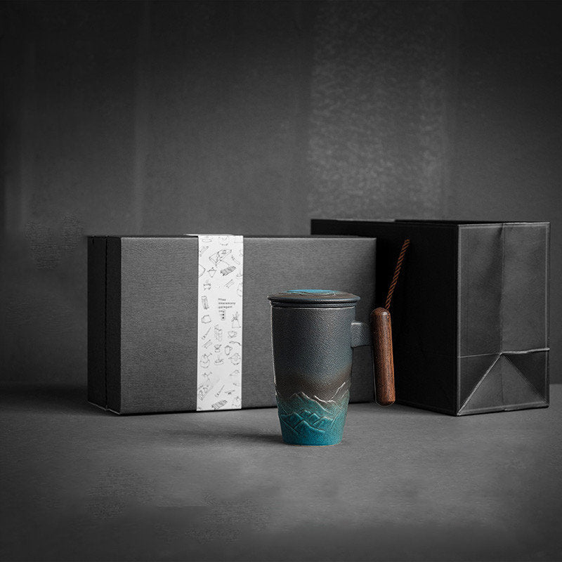 Junips | Large Cup, Ceramic Tea Cup with Lid. Large Tea Cup with Lid