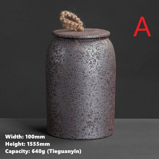 Junips | Kitchen Vintage Storage Jar for Cookies and Sugar | Airtight Ceramic Pot Gong Fu