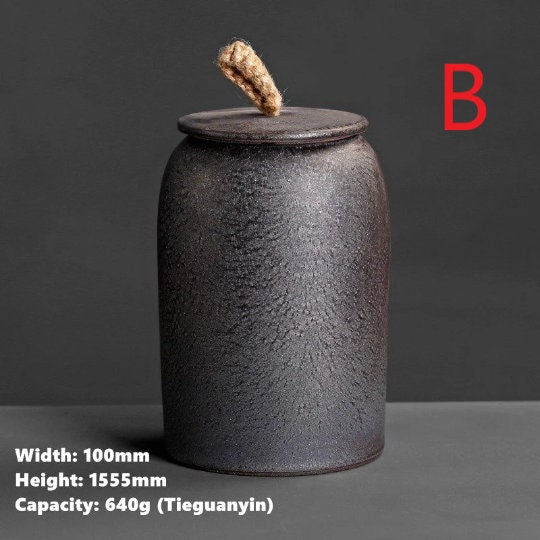 Junips | Kitchen Vintage Storage Jar for Cookies and Sugar | Airtight Ceramic Pot Gong Fu