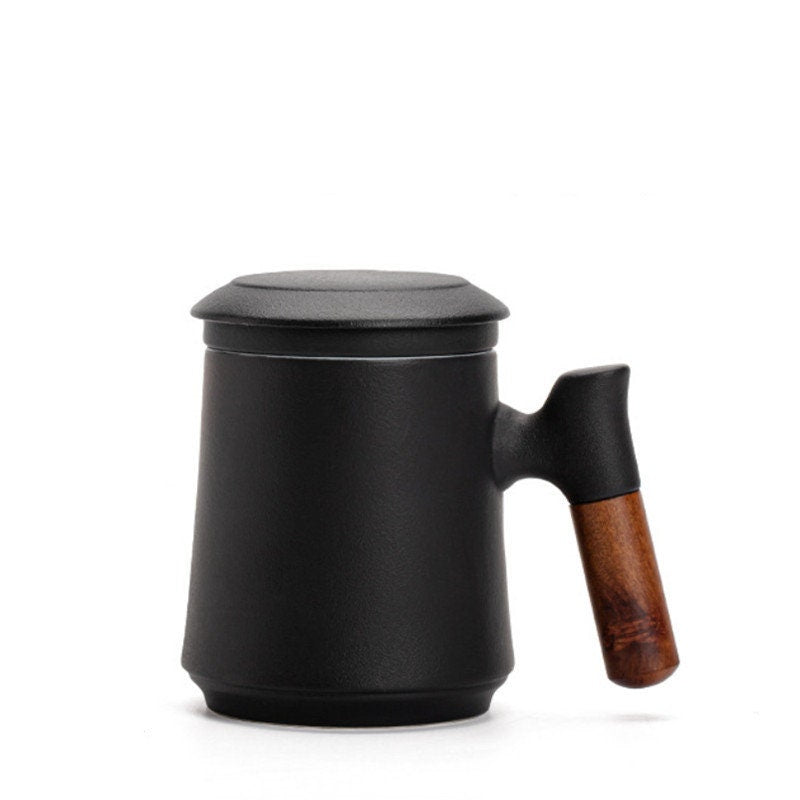 Junips | Japanese Ceramic Tea Mug Set with Tea Strainer and Lid, Handmade