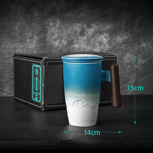 Junips | Large Cup, Ceramic Tea Cup with Lid. Large Tea Cup with Lid