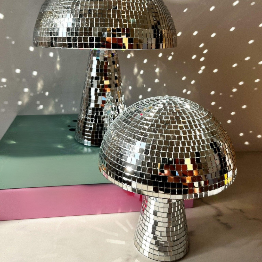 Junips | Metallic Disco Table Lamp Mushroom Design