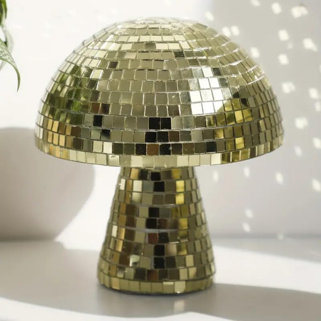 Junips | Metallic Disco Table Lamp Mushroom Design