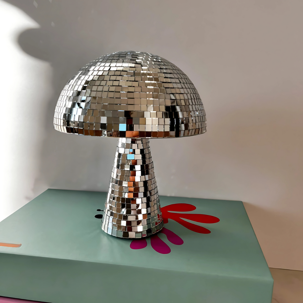 Junips | Metallic Disco Table Lamp Mushroom Design