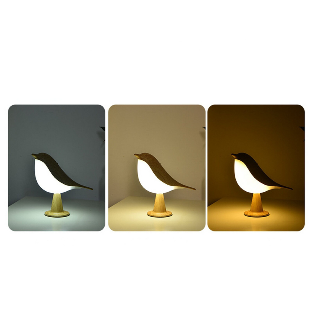 Junips | Table Lamp with Bird Design in Wood Finish