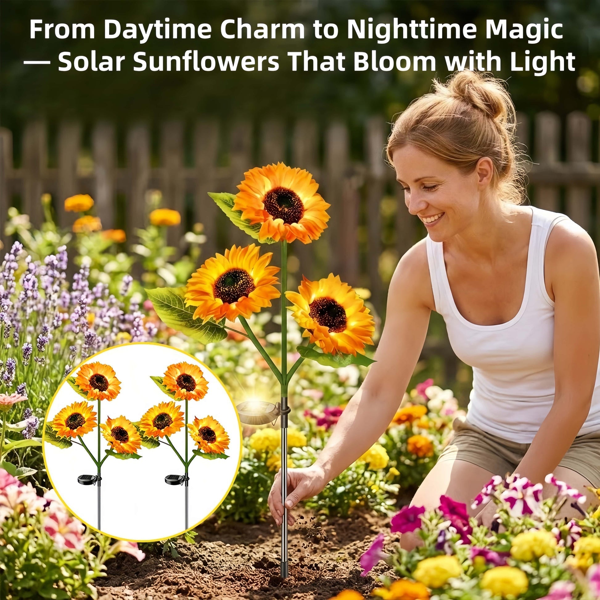 Sunflower Garden Solar Lights Delight