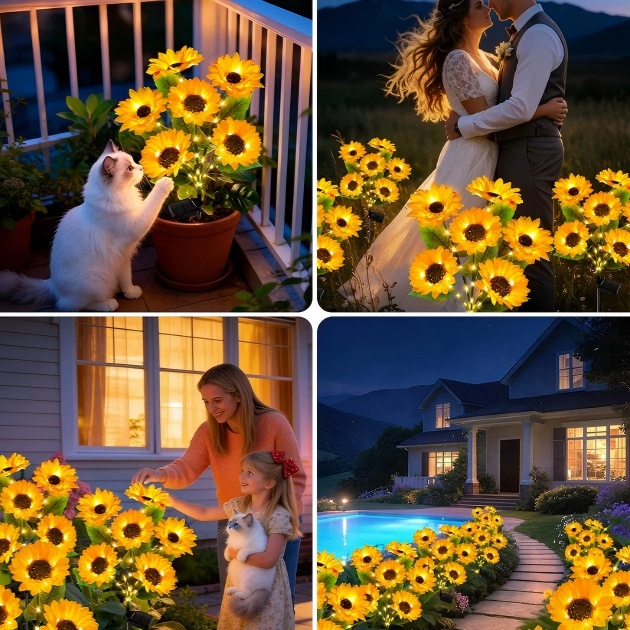 Sunflower Garden Solar Lights Delight