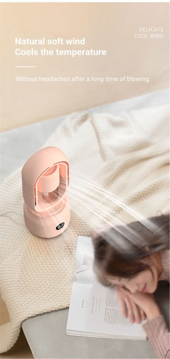 Junips | Portable fan without blades with humidifier and night light for refreshing comfort
