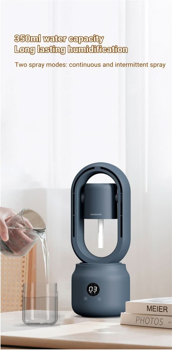 Junips | Portable fan without blades with humidifier and night light for refreshing comfort