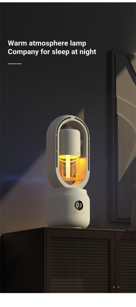 Junips | Portable fan without blades with humidifier and night light for refreshing comfort