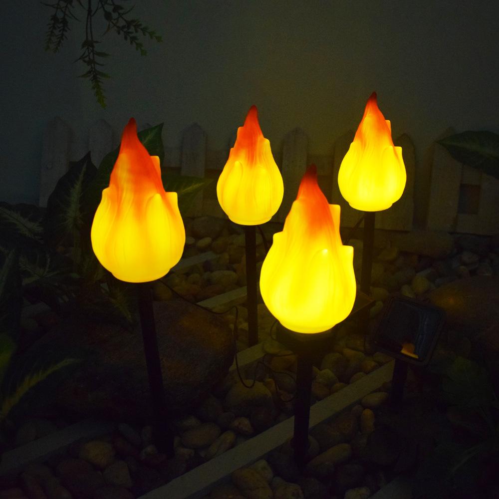Junips | Solar outdoor lights with flickering flame, solar lights for outside, waterproof LED flame torches, solar outdoor lights for camping garden landscape patio path outdoor decoration