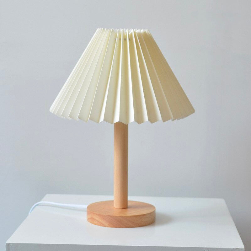 Junips | Wood bedside lamp with folded shade