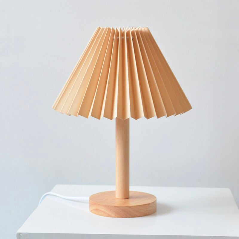 Junips | Wood bedside lamp with folded shade