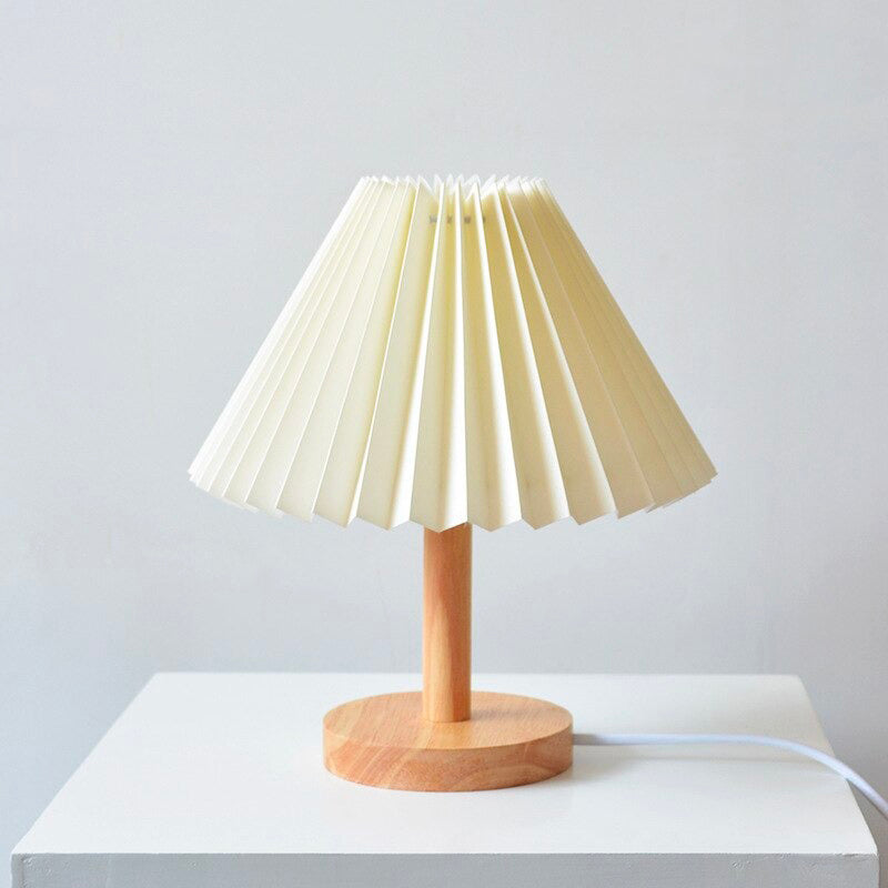 Junips | Wood bedside lamp with folded shade