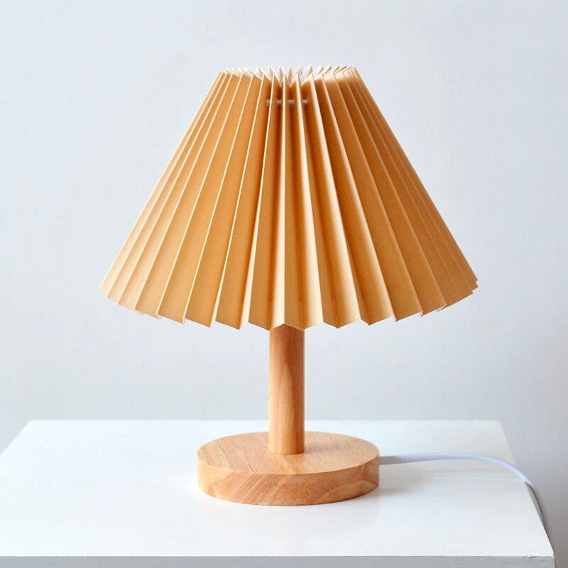 Junips | Wood bedside lamp with folded shade