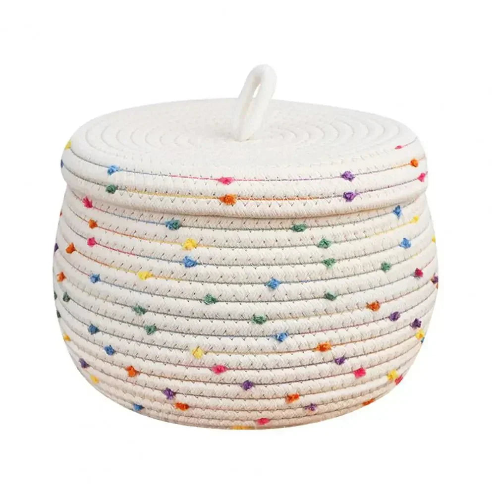 Junips | Large storage basket made of cotton rope with lid