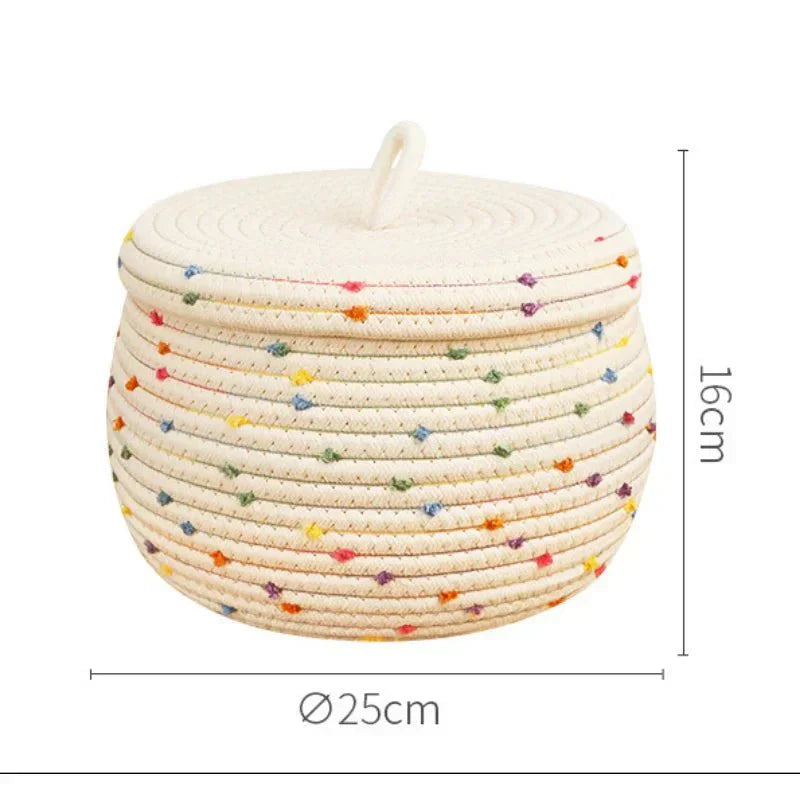 Junips | Large storage basket made of cotton rope with lid