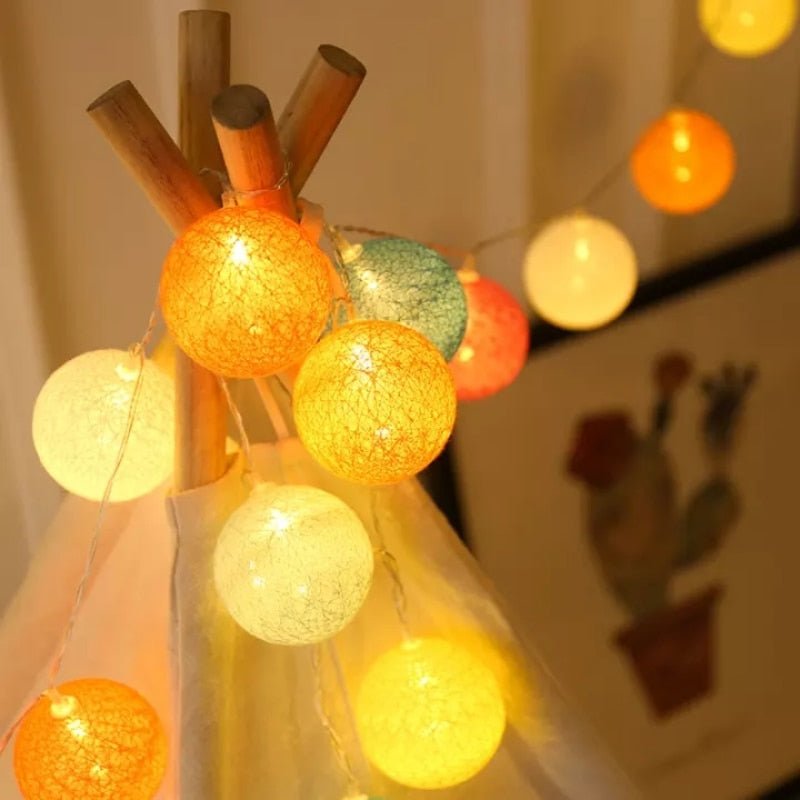 Junips | LED Cotton Ball Garland Lights
