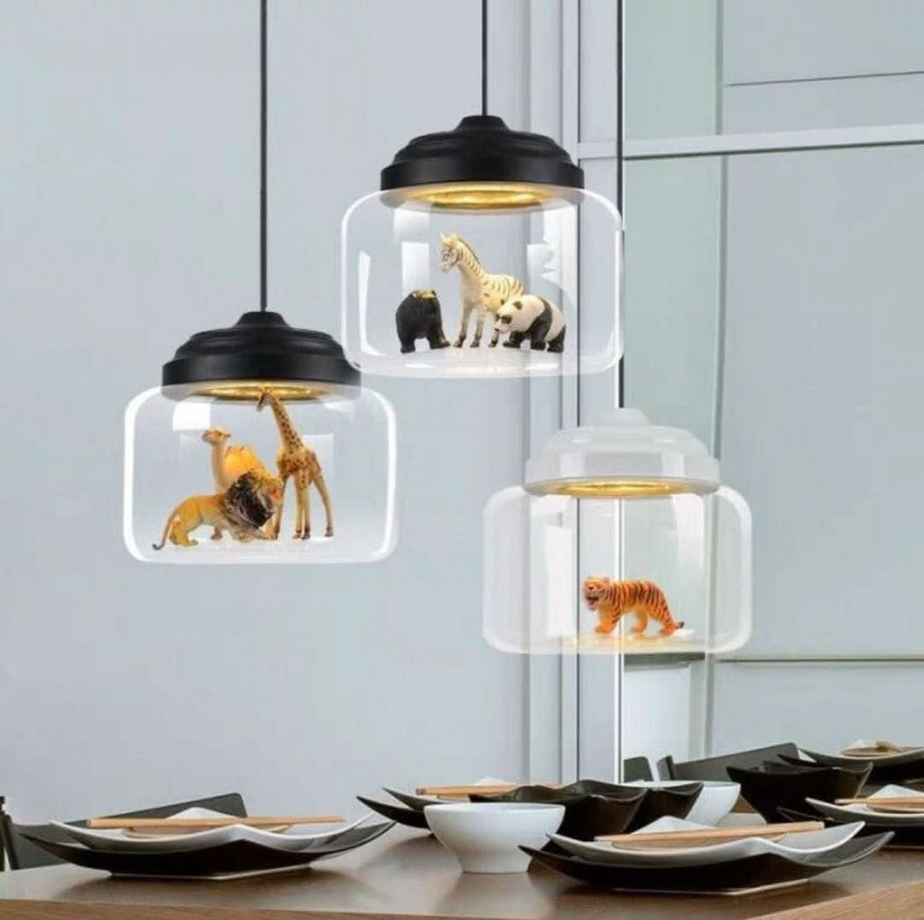 Junips | Smaller Zoo | Pendant lamp with glass shade