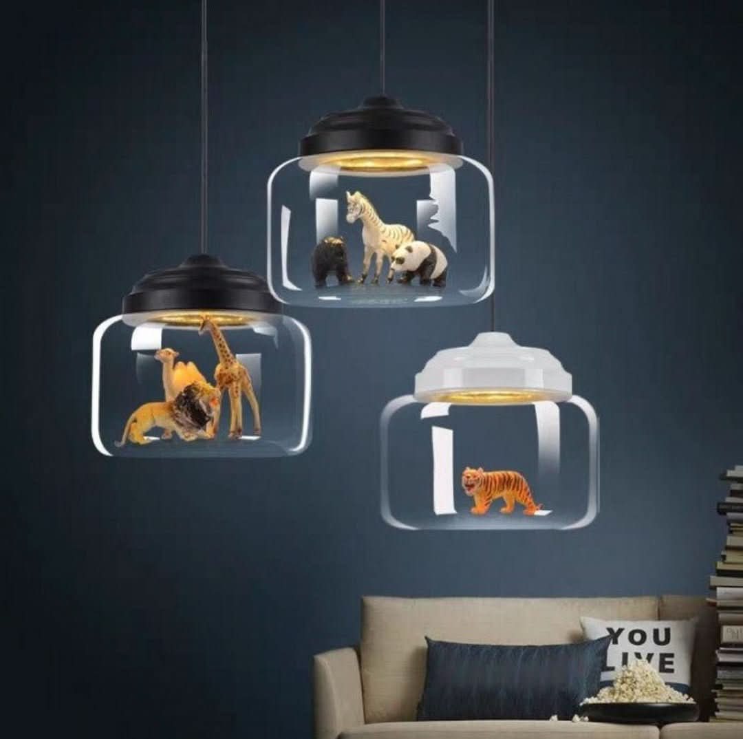Junips | Smaller Zoo | Pendant lamp with glass shade