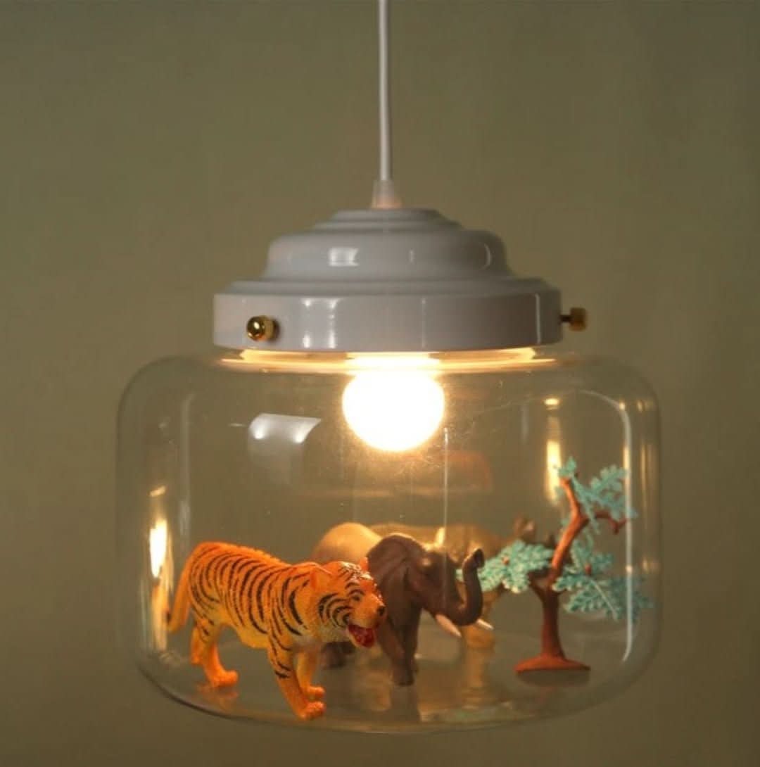 Junips | Smaller Zoo | Pendant lamp with glass shade