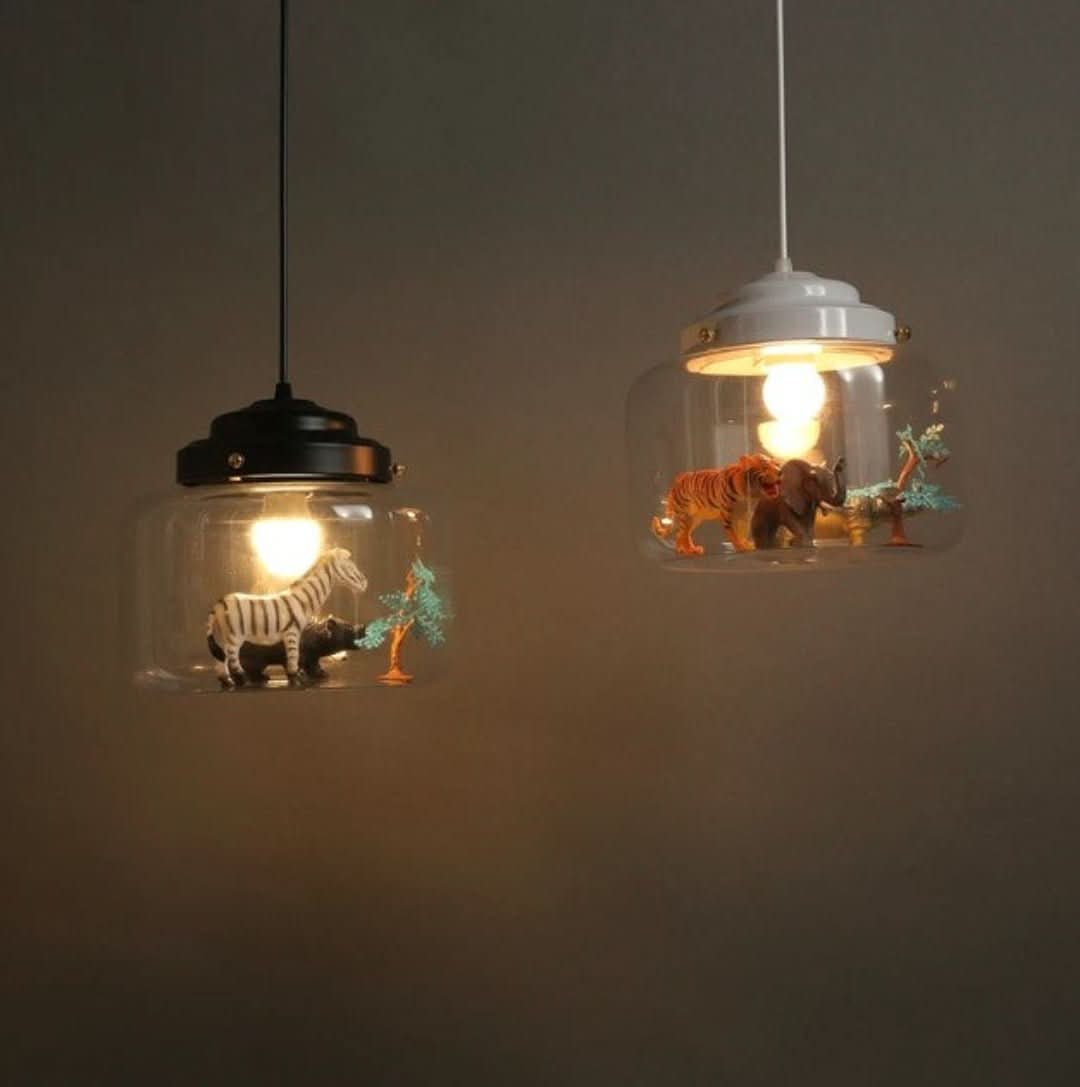Junips | Smaller Zoo | Pendant lamp with glass shade