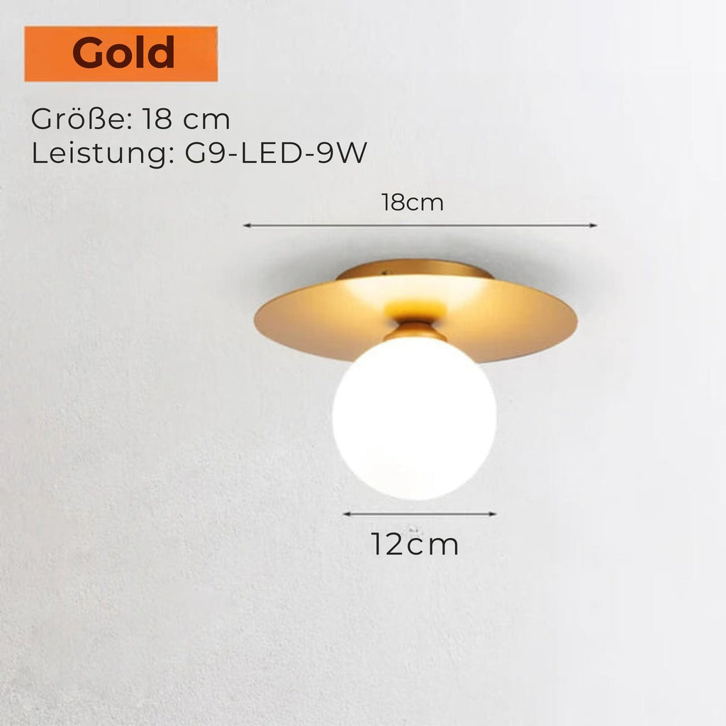 Junips | LumiNoble | Timeless ceiling light with golden LED ball design