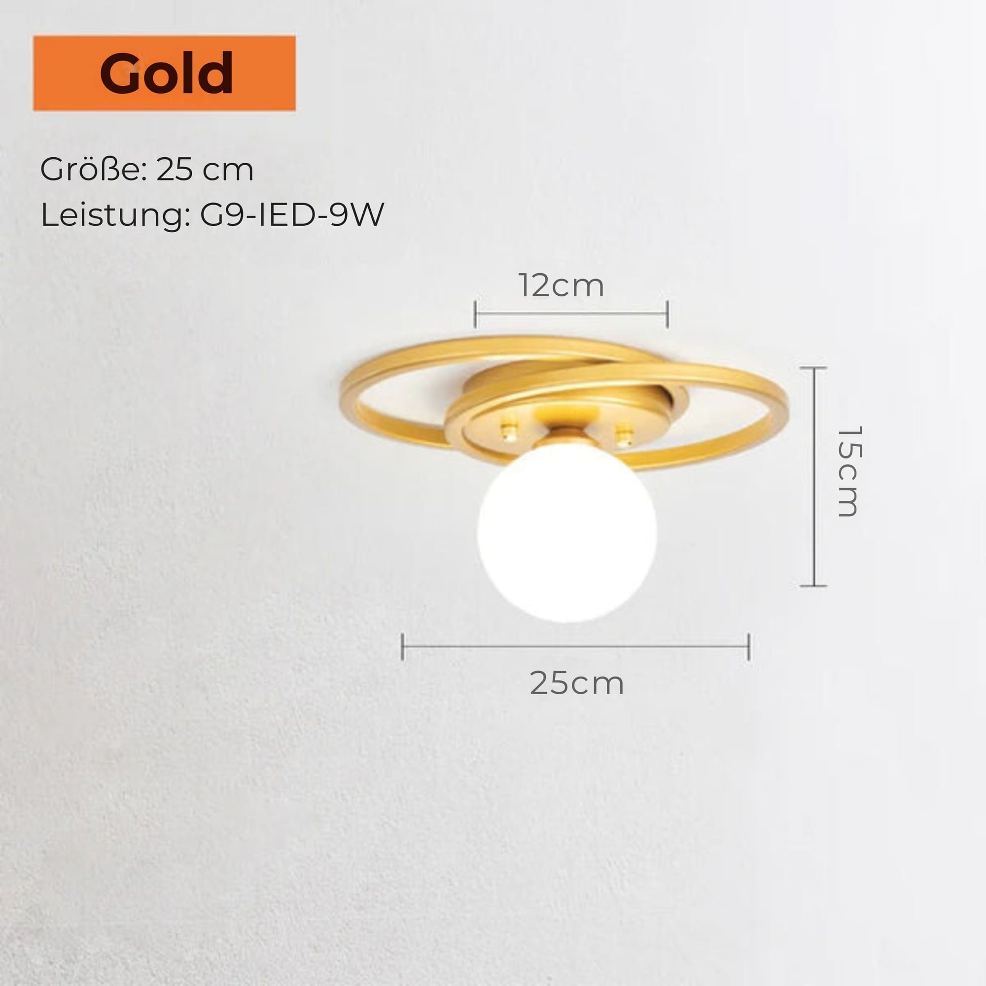 Junips | LumiNoble | Timeless ceiling light with golden LED ball design